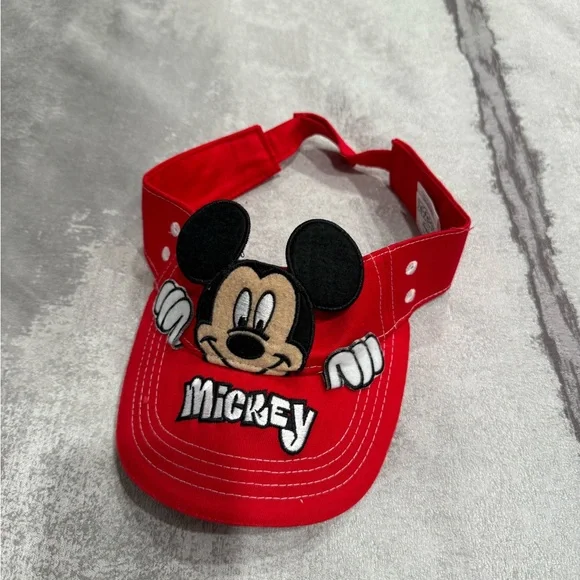 Red Mickey Mouse Visor Hat - Picture 1 of 1